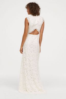 H&M Long lace Sleeveless wedding dress Ivory