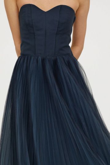 H&M Strapless Maxi Dress with a tulle skirt Navy