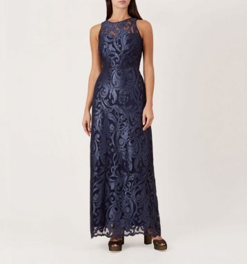 Hobbs Gabrielle Maxi Dress Navy Blue