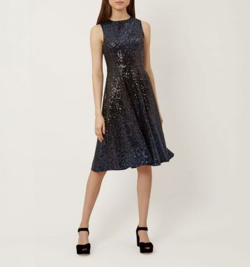 Hobbs Robin Sequin Dress Black