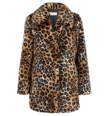 Hobbs Georgiana Leopard Coat Brown Multi