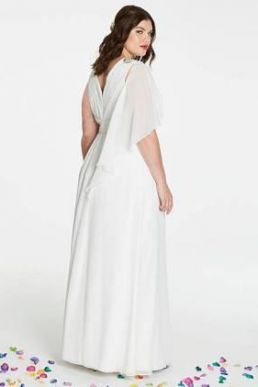 Joanna Hope Cape Bridal Dress Ivory
