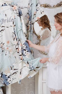 Personalised Bridal Blossom Dressing Gown Multi