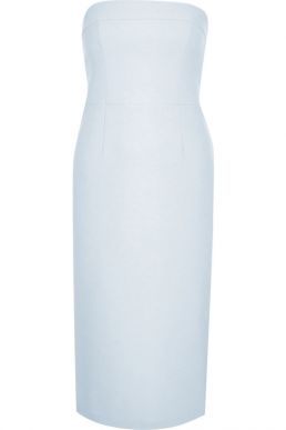 River Island pale blue bow bandeu bodyon dress