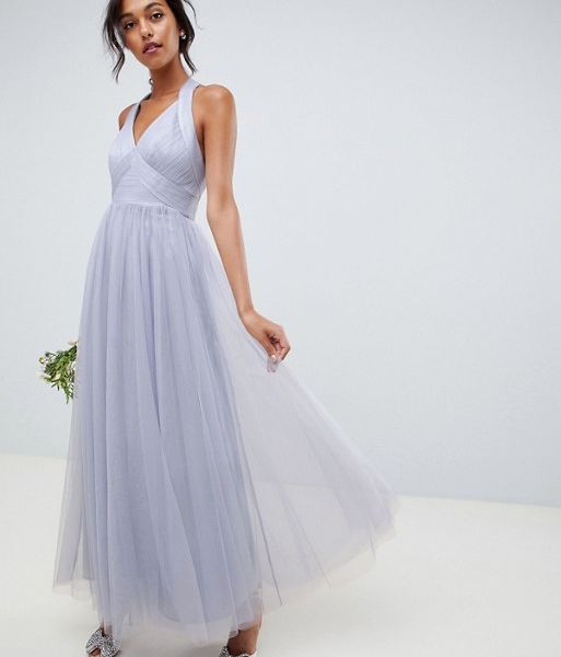 lilac maxi bridesmaid dress