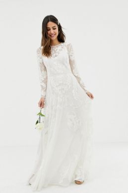 ASOS EDITION nouveau embroidered wedding dress Ivory