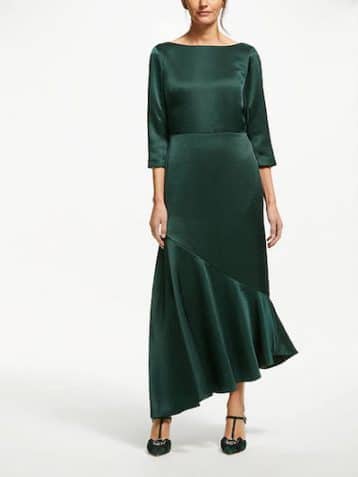 Boden Rebecca Satin Maxi Dress Chatsworth Green