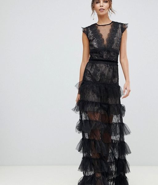 black lace maxi dress uk