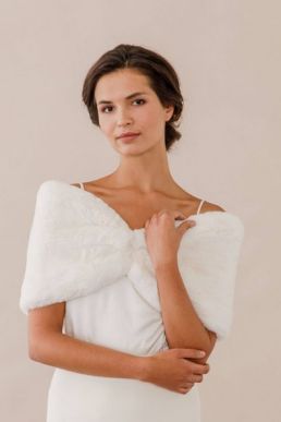 Bridal Faux Fur Stole Ivory