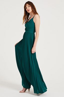Phase Eight Giovanna Pleated Maxi Bridesmaid Dress Green