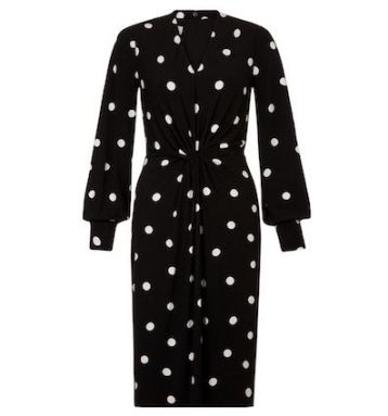 Hobbs Farah Sleeve Shift Sput Print Dress Black White