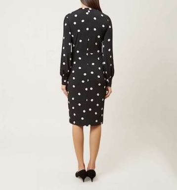 Hobbs Farah Sleeve Shift Sput Print Dress Black White