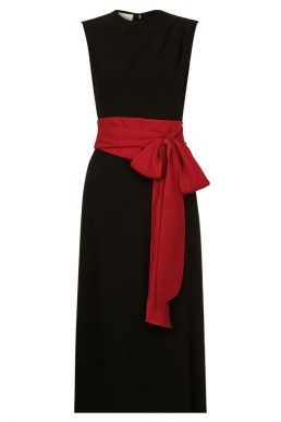 Hobbs Thao Bow Shift Dress Black Red