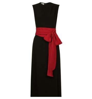 Hobbs Thao Bow Shift Dress Black Red