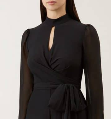 Hobbs Vera Mesh Sleeve Jumpsuit Black