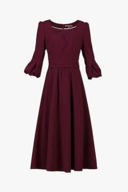 Jolie Moi Bell Sleeve Dress Burgundy