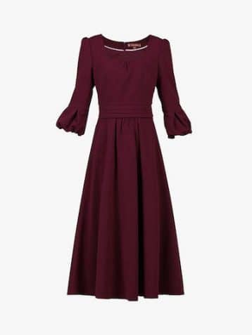 Jolie Moi Bell Sleeve Dress Burgundy