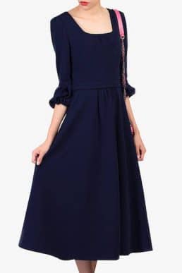 Jolie Moi Bell Sleeve Dress Navy