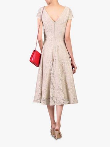 Jolie Moi Cap Sleeve Lace Prom Dress, Oyster/Cream - Image 3