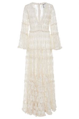 Alexis Alvin Beaded Lace Maxi Dress Ivory