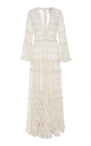 Alexis Alvin Beaded Lace Maxi Dress Ivory