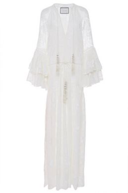Alexis Karita Ruffled Lace Maxi Dress White