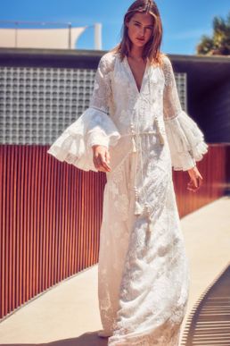 Alexis Karita Ruffled Lace Maxi Dress White