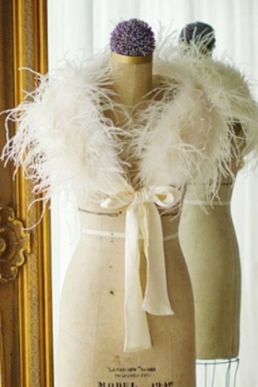 Ivory Ostrich Feather Stole Ivory