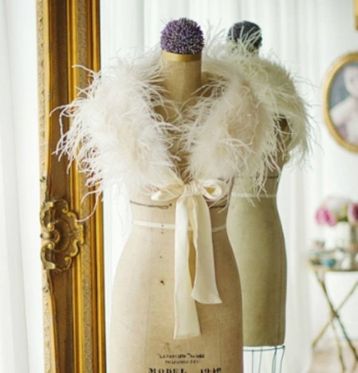 Ivory Ostrich Feather Stole Ivory