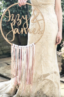 Personalised Wedding Boho Fringe Hoop