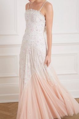 Needle & Thread Pearl Rose Cami Bridal Gown Ivory Pink