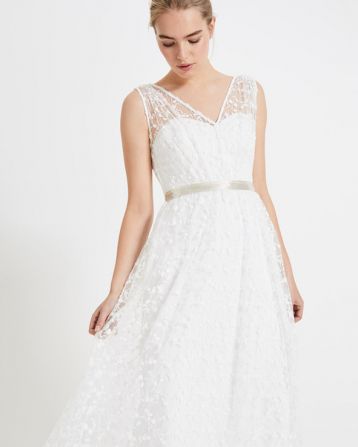 Phase Eight Amalia Embroidered Bridal Dress, Ivory - Image 2