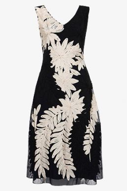 Phase Eight Denise Tapework Fit & Flare Dress Navy Ivory
