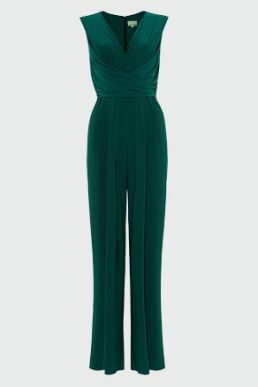 Phase Eight Isabelle Pleat Bodice Jumpsuit Green