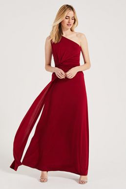 Phase Eight Jojo One Shoulder Maxi Bridesmaid Dress red