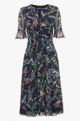 Phase Eight Kristen Floral Print Dress Navy Multi