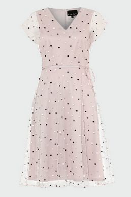Phase Eight Leilani Spot Tulle Dress Blush Multi