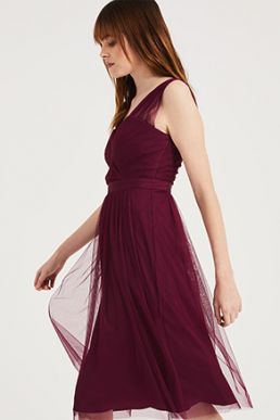 Phase Eight Romy Tulle Bridesmaid Dress Merlot Red