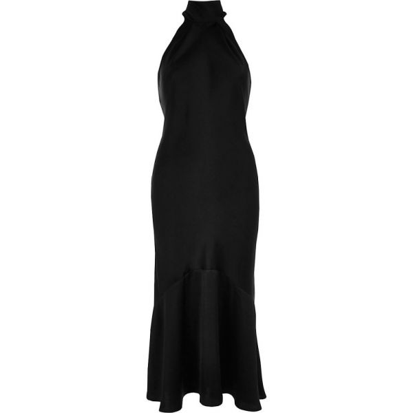 river island black midi dress