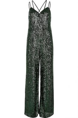 River Island Green sequin cami strap jumpsuit