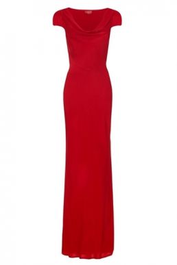 Ghost Sylvia Satin Cowl Bridesmaid Dress Red