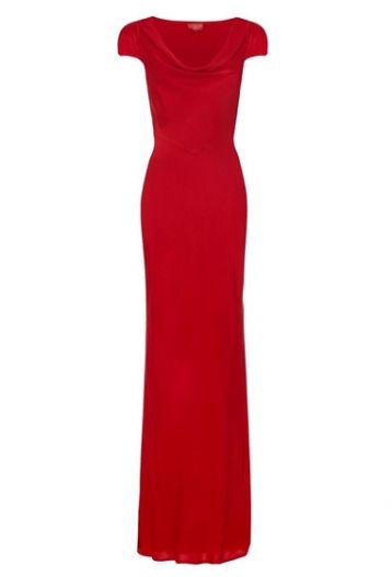 Ghost Sylvia Satin Cowl Bridesmaid Dress Red