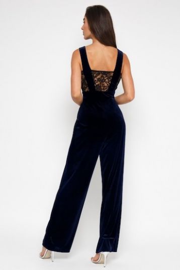 TFNC Johannie Velvet Black Jumpsuit