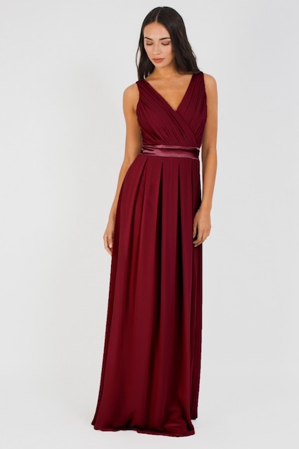 TFNC Kily Whisper Maxi Bridesmaid Dress Burgundy myonewedding