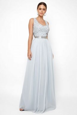 Lace & Beads Shae Sky Blue Maxi Dress Pale blue