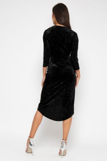 TFNC Tallia Burgundy Velvet Dress, Black - Image 2