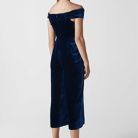 whistles blue velvet jumpsuit