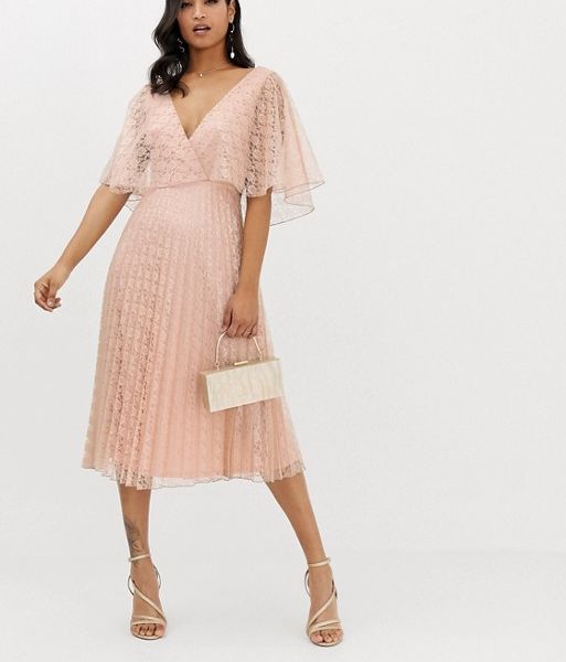 midi flutter sleeve dress