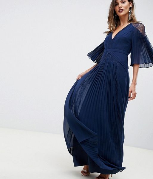 navy maxi dress with sleeves