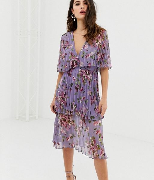 asos lilac floral dress